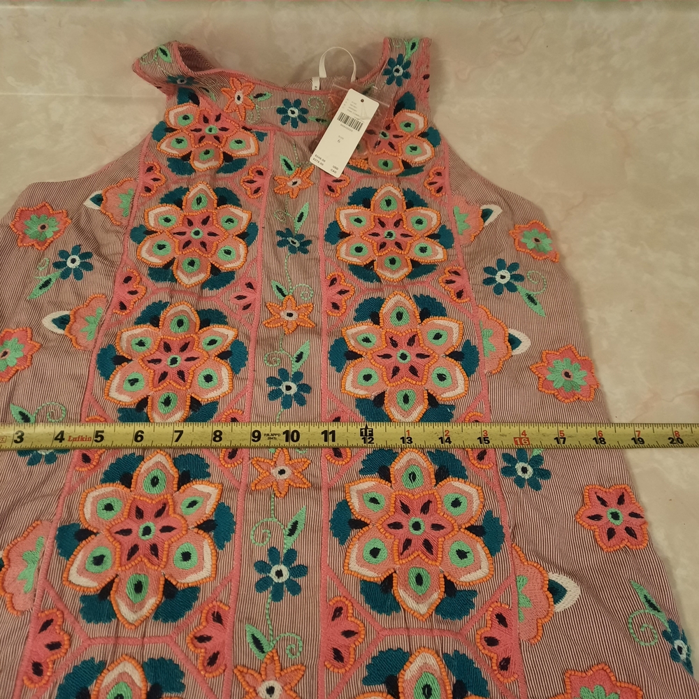 Anthropologie Floral Asymmetrical Dress - Orange and Green - Picture 12 of 16